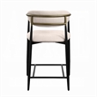 Pemberly Row 25 Inch Counter Height Chair in Beige Fabric Black Metal Frame