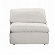 Pemberly Row Modular Armless Chair Pillow Top Cushions in Ivory Linen Fabric