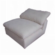 Pemberly Row Modular Armless Chair Pillow Top Cushions in Ivory Linen Fabric