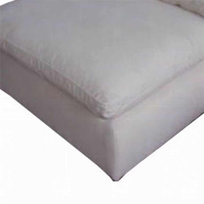 Pemberly Row Modular Armless Chair Pillow Top Cushions in Ivory Linen Fabric