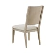 Pemberly Row Dining Side Chair Set of 2 Square Back in White Wood Beige Fabric