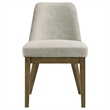 Pemberly Row Dining Armless Chair Set of 2 Tapered Legs in Oak Brown Wood Tan