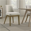 Pemberly Row Dining Armless Chair Set of 2 Tapered Legs in Oak Brown Wood Tan