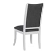 Pemberly Row Dining Side Chair Set of 2 Flared Legs in White Wood Gray Fabric