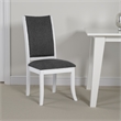 Pemberly Row Dining Side Chair Set of 2 Flared Legs in White Wood Gray Fabric