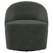 Pemberly Row Barrel Accent Swivel Chair Modern Minimal Shape in Dark Green