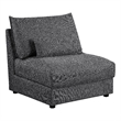 Pemberly Row 35 Inch Armless Accent Sofa Chair with Cushions Modular Gray Black