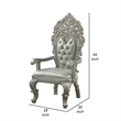 Pemberly Row Dining Armchair Set of 2 in Beige Faux Leather Champagne Finish