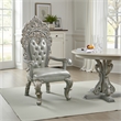 Pemberly Row Dining Armchair Set of 2 in Beige Faux Leather Champagne Finish