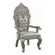 Pemberly Row Dining Armchair Set of 2 in Beige Faux Leather Champagne Finish