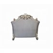 Pemberly Row Accent Chair 2 Pillows Tufted Ivory Antique Pearl White