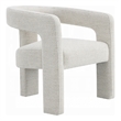 Pemberly Row Side Dining Chair Set of 2 Textured Off White Boucle Curved Back