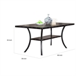 Pemberly Row 66 Inch Dining Table Rectangular Nailhead Trim Black Wood Finish