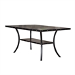 Pemberly Row 66 Inch Dining Table Rectangular Nailhead Trim Black Wood Finish
