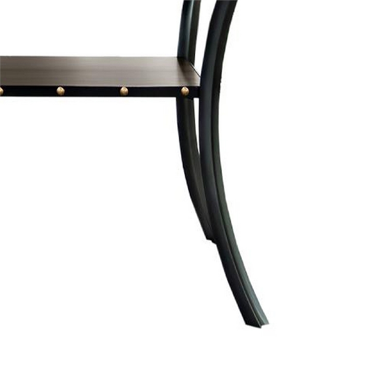 Pemberly Row 38 Inch Counter Height Table Rectangular Nailhead Trim Black Wood
