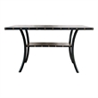 Pemberly Row 38 Inch Counter Height Table Rectangular Nailhead Trim Black Wood