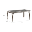 Pemberly Row 66 to 84 Inch Dining Table 6 Seater Extendable Glass Silver Wood