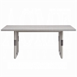 Pemberly Row 72 Inch Dining Table Rectangular Top with Panel Legs Natural Gray
