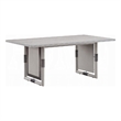 Pemberly Row 72 Inch Dining Table Rectangular Top with Panel Legs Natural Gray