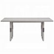Pemberly Row 72 Inch Dining Table Rectangular Top with Panel Legs Natural Gray