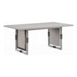 Pemberly Row 72 Inch Dining Table Rectangular Top with Panel Legs Natural Gray