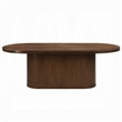Pemberly Row 87 Inch Oval Dining Table Vertical Reeded Details in Oak Brown