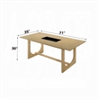 Pemberly Row 71 Inch Rectangular Dining Table U Sled Base in Natural Brown Wood