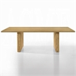 Pemberly Row 94 Inch Rectangle Dining Table Dual Pedestal Base Natural Brown