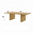 Pemberly Row 94 Inch Rectangle Dining Table Dual Pedestal Base Natural Brown