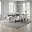 Pemberly Row 78 to 96 Inch Extendable Dining Table Double Pedestal Brown White