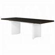 Pemberly Row 78 to 96 Inch Extendable Dining Table Double Pedestal Brown White
