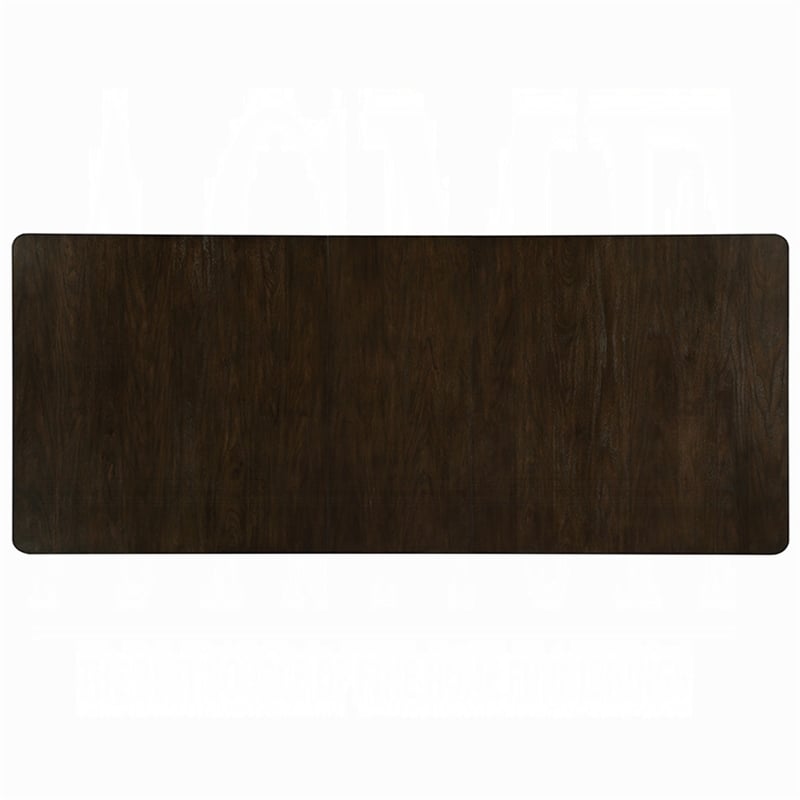 Pemberly Row 78 to 96 Inch Extendable Dining Table Double Pedestal Brown White