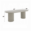 Pemberly Row 87 Inch Oval Dining Table Double Pedestal Base in Bone White