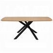 Pemberly Row 79 Inch Dining Table Rectangular Natural Brown Top Black Metal