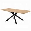 Pemberly Row 79 Inch Dining Table Rectangular Natural Brown Top Black Metal