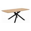 Pemberly Row 79 Inch Dining Table Rectangular Natural Brown Top Black Metal