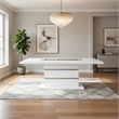 Pemberly Row 79 Inch Dining Table Rectangular Top White Gray Pedestal Base