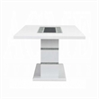 Pemberly Row 79 Inch Dining Table Rectangular Top White Gray Pedestal Base