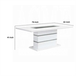 Pemberly Row 79 Inch Dining Table Rectangular Top White Gray Pedestal Base