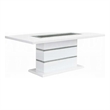 Pemberly Row 79 Inch Dining Table Rectangular Top White Gray Pedestal Base