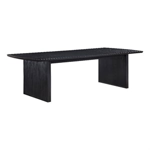 Pemberly Row 64 to 82&quot Dining Table Rectangular Removable Extension Leaf Black