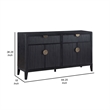 Pemberly Row 64 Inch Sideboard Buffet Console 2 Drawers 2 Cabinets Black