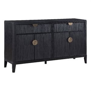 Pemberly Row 64 Inch Sideboard Buffet Console 2 Drawers 2 Cabinets Black