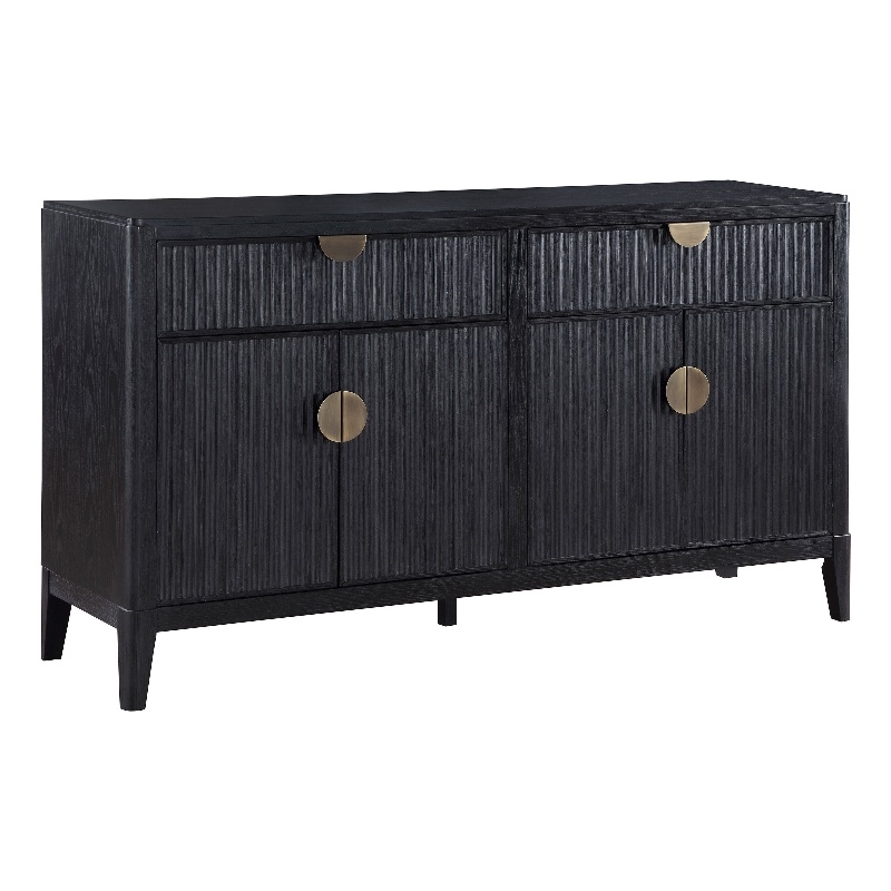 Pemberly Row 64 Inch Sideboard Buffet Console 2 Drawers 2 Cabinets Black