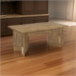 Pemberly Row 84 Inch Dining Table Rectangular Top V Shape Pedestal Base Brown