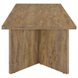 Pemberly Row 84 Inch Dining Table Rectangular Top V Shape Pedestal Base Brown