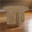 Pemberly Row 47 Inch Dining Table Round Top X Cross Legs Natural Brown Wood