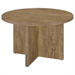 Pemberly Row 47 Inch Dining Table Round Top X Cross Legs Natural Brown Wood