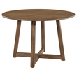 Pemberly Row 47 Inch Dining Table Round Top Interlocking Legs in Walnut Brown