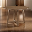 Pemberly Row 47 Inch Dining Table Round Top Interlocking Legs in Walnut Brown